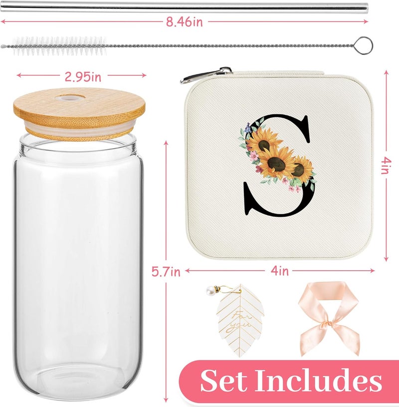 AYGXU Initial Glass Cup and Jewelry Box Set - Image 2